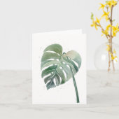 Monstera Blank Grußkarte Karte (Gelbe Blume)