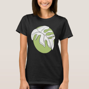 Monstera-Blatt Abstracte Pflanzenillustration Grün T-Shirt