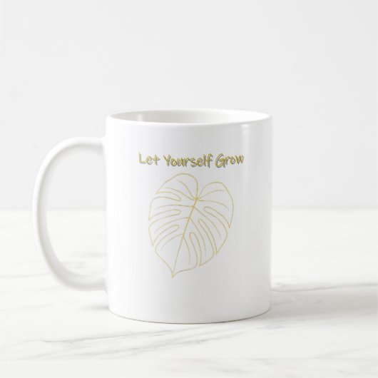 Monstera-Blatt-Design. Lass Dich wachsen Kaffeetasse (Links)