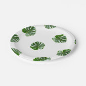 Monstera Blatt-Druck-tropischer PapierTeller (Schrägansicht)