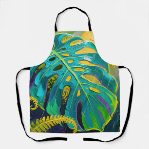Monstera Blatt Dschungel Regen Schürze