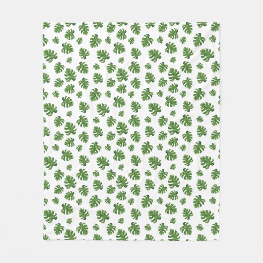 Monstera-Blatt-Flanelldecke Fleecedecke (Vorderseite)