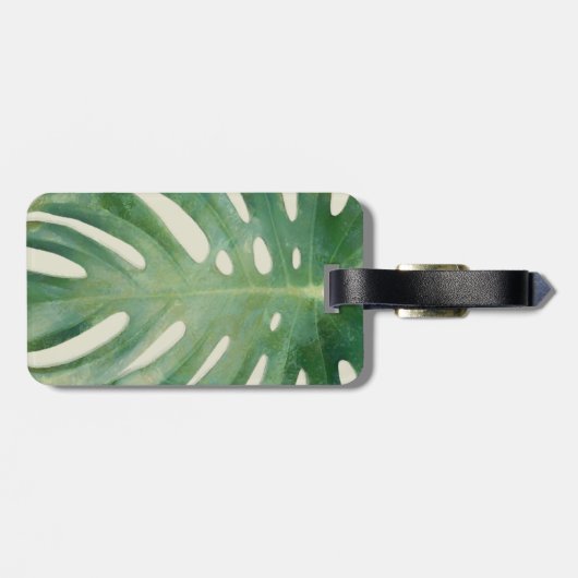 Monstera-Blatt Gepäckanhänger (Rückseite horizontal)