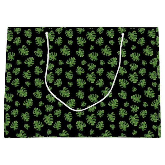 Monstera-Blatt-Geschenktasche Große Geschenktüte (Vorderseite)