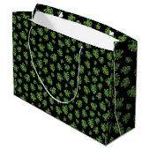 Monstera-Blatt-Geschenktasche Große Geschenktüte (Rückseite Schrägansicht)