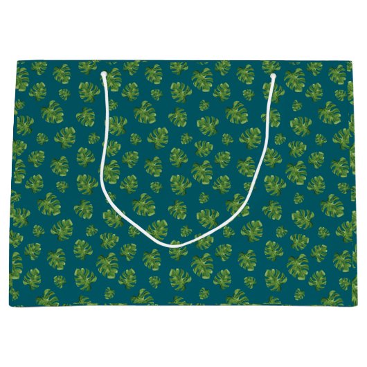 Monstera-Blatt-Geschenktasche Große Geschenktüte (Vorderseite)