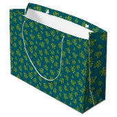 Monstera-Blatt-Geschenktasche Große Geschenktüte (Rückseite Schrägansicht)