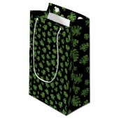Monstera-Blatt-Geschenktasche Kleine Geschenktüte (Vorderseite Schrägansicht)