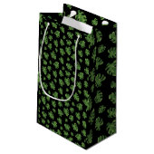 Monstera-Blatt-Geschenktasche Kleine Geschenktüte (Rückseite Schrägansicht)