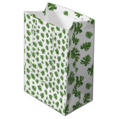 Monstera-Blatt-Geschenktasche Mittlere Geschenktüte (Vorderseite Schrägansicht)