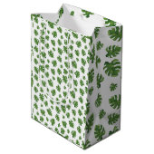 Monstera-Blatt-Geschenktasche Mittlere Geschenktüte (Rückseite Schrägansicht)