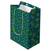 Monstera-Blatt-Geschenktasche Mittlere Geschenktüte (Vorderseite Schrägansicht)