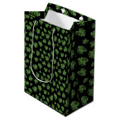 Monstera-Blatt-Geschenktasche Mittlere Geschenktüte (Vorderseite Schrägansicht)