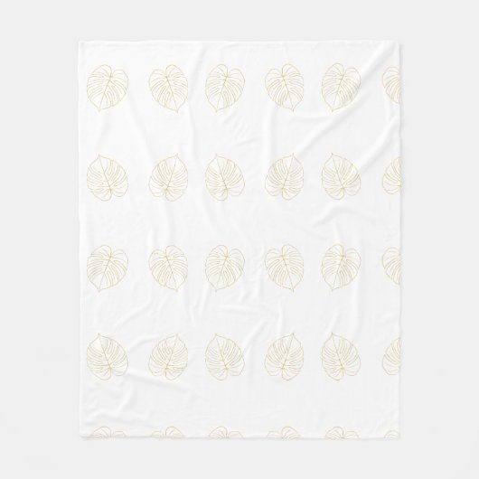 Monstera-Blatt-Gold-Design. Fleecedecke (Vorderseite)