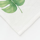 Monstera-Blatt-Grün-Design.  Fleecedecke (Ecke)