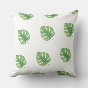 Monstera-Blatt-Grün-Design. Kissen