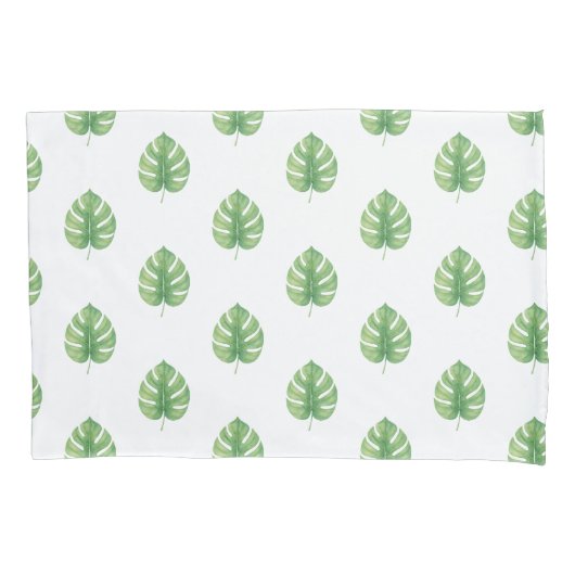 Monstera-Blatt-Grün-Design. Kissenbezug (Vorderseite)