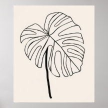 Monstera Blatt Pflanze minimalistisch moderne Line
