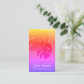 Monstera-Blatt-Regenbogen Visitenkarte (Stehend Vorderseite)