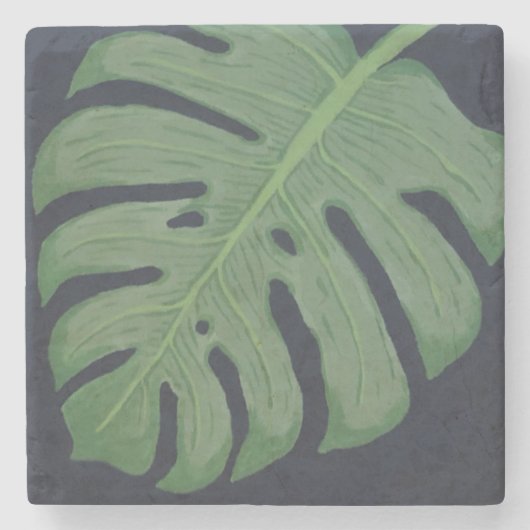 Monstera-Blatt Steinuntersetzer (Vorderseite)