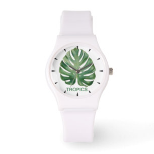 Monstera Blatt Tropen Armbanduhr