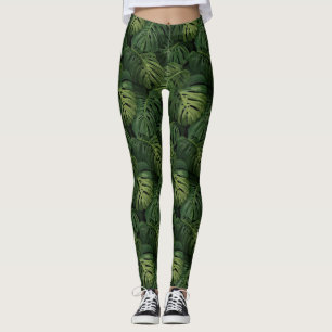 Monstera-Blatt Tropisches Muster Leggings