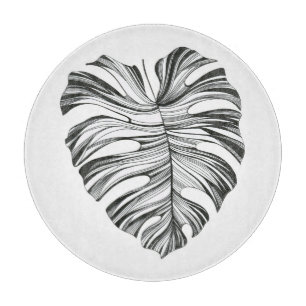 Monstera-Blatt: Tropisches natürliches Element. Schneidebrett