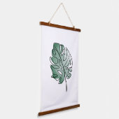 Monstera-Blatt Wandteppich Mit Holzrahmen (Gewinkelt)