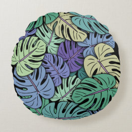 Monstera Blätter #6 Rundes Kissen