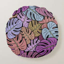 Monstera Blätter #7 Rundes Kissen