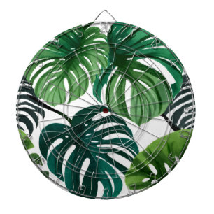 Monstera-Blätter Aquarell Moderne Botanik Dartscheibe