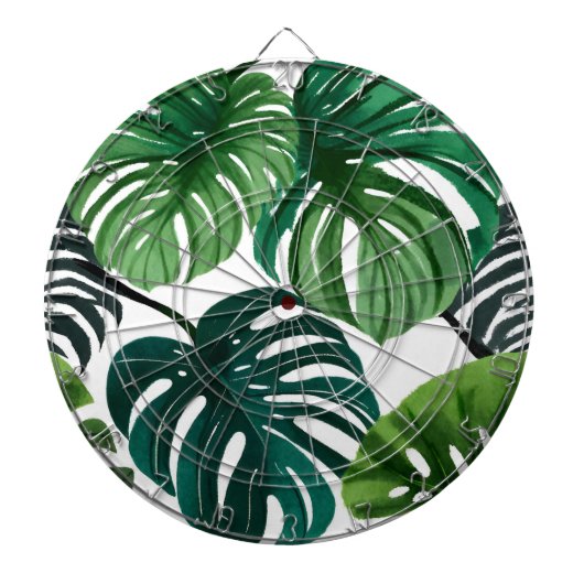 Monstera-Blätter Aquarell Moderne Botanik Dartscheibe (vorne)