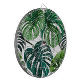 Monstera-Blätter Aquarell Moderne Botanik Dartscheibe (Vorderseite Links)