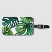 Monstera-Blätter Aquarell Moderne Botanik Gepäckanhänger (Vorderseite (Horizontal))