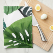 Monstera-Blätter Aquarell Moderne Botanik Geschirrtuch (Viertel Falte)
