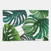Monstera-Blätter Aquarell Moderne Botanik Geschirrtuch (Horizontal)