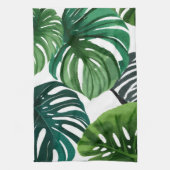 Monstera-Blätter Aquarell Moderne Botanik Geschirrtuch (Vertikal)