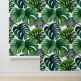 Monstera-Blätter Aquarell Moderne Botanische Kunst Tapete