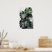 Monstera Blätter Art Print Poster (Küche)