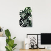 Monstera Blätter Art Print Poster (Heimbüro)