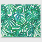 Monstera Blätter auf abgeschiedenem Hintergrund, A Geschenkpapier (Flach)