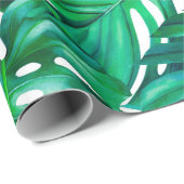 Monstera Blätter auf abgeschiedenem Hintergrund, A Geschenkpapier (Rolleneckpunkt)