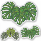 Monstera-Blätter Aufkleber (Vorderseite)