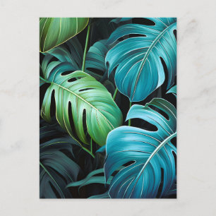 Monstera-Blätter Botanische Tropische Dschungel-Bl Feiertagspostkarte