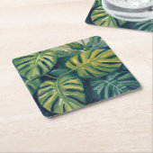 Monstera Blätter Botanische Wasserfarbe Rechteckiger Pappuntersetzer (angewinkelt)