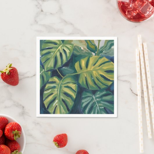 Monstera Blätter Botanische Wasserfarbe Serviette (Beispiel)