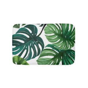 Monstera Blätter   Botanisches Modernes Grün Badematte