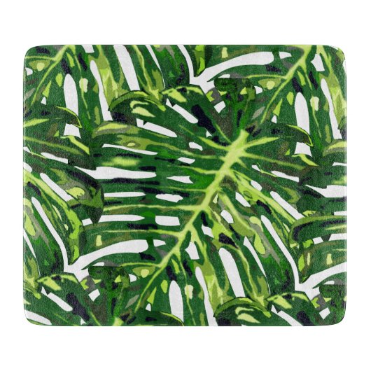 Monstera Blätter Cutting Board Schneidebrett (Vorderseite)