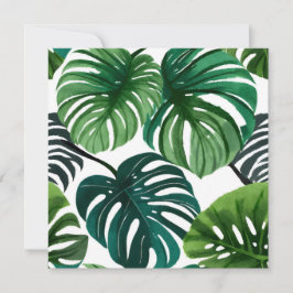 Monstera-Blätter | Einfache moderne Wasserfarbe Karte