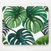Monstera-Blätter | Einfache moderne Wasserfarbe Mousepad (Vorne)